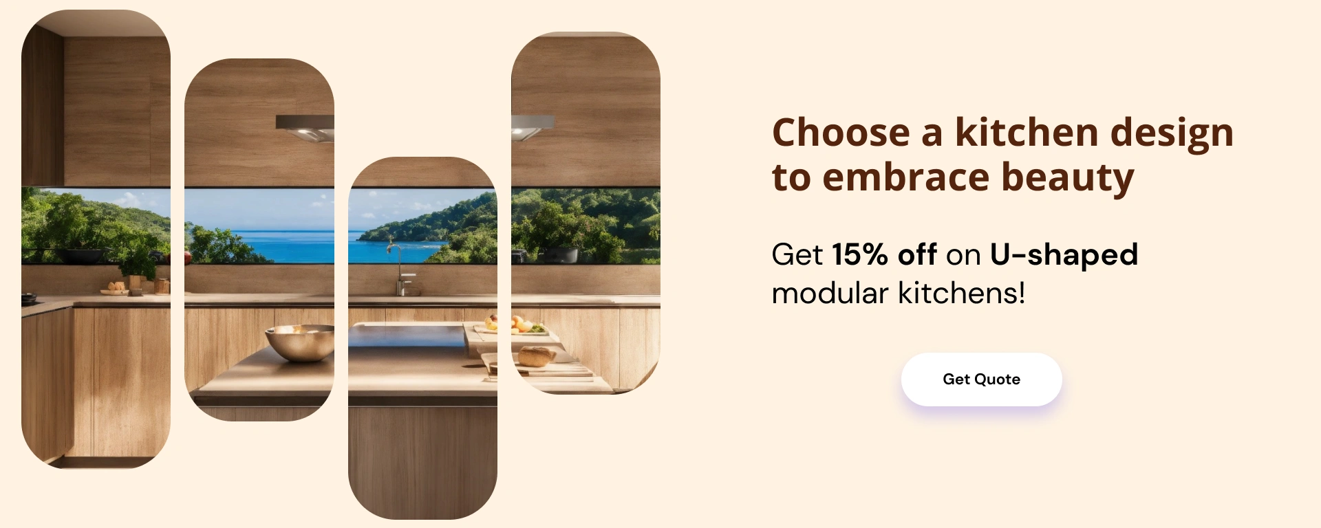 U-Shaped Modular Kitchen